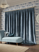 Laura Ashley Loretta Dark SeaSpray Pencil Pleat Curtains
